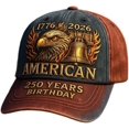 thumbnail image 1 of 250th Anniversary USA Hat Eagle 250 Year American Anniversary Baseball Cap Adjustable Patriotic Hats, 1 of 3