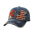 thumbnail image 1 of 250th Anniversary USA Hat Patriotic American Flag Floral Baseball Cap Unisex Independence Day, 1 of 3