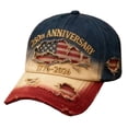 thumbnail image 1 of 250th Anniversary USA Hat, We the People Hat, Vintage Distressed Washable Patriotic Baseball Cap with USA Flag & 1776-2026 Digital Printed, Trucker Hat for Men Women, Spliced Color, 1 of 6