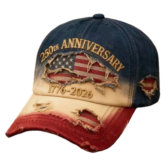 250th Anniversary USA Hat, We the People Hat, Vintage Distressed Washable Patriotic Baseball Cap with USA Flag & 1776-2026 Digital Printed, Trucker Hat for Men Women, Spliced Color