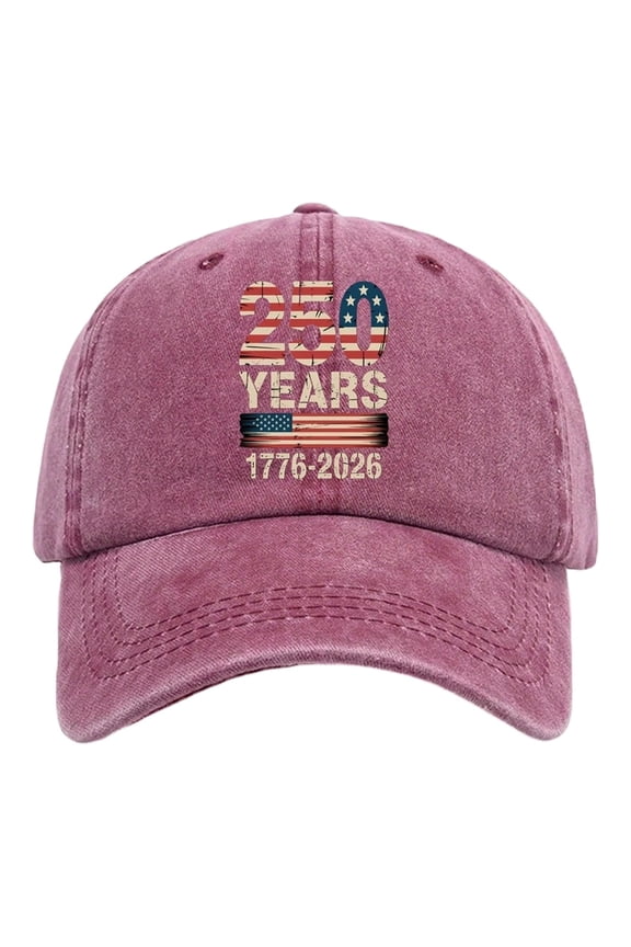 250th Anniversary USA Hat-Unisex Anniversary Print Style Fashion Visor Cap Wine,An Easter Gift for Patriotic Enthusiasts