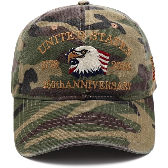 250th Anniversary USA Hat United States 250 Year American Anniversary Hat Eagle Patriotic Embroidery Baseball Cap