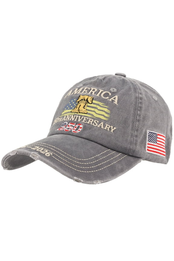 250th Anniversary USA Hat – United States 250th Anniversary Adjustable Patriotic Baseball Cap, Vintage Blue White Red