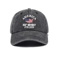 thumbnail image 1 of 250th Anniversary USA Hat, United States 250th Anniversary Baseball Cap, 1776-2026 Patriotic Printed Hat, US 250th Anniversary Cap for Independence Day, Adjustable One Size, Black, 1 of 8