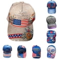 thumbnail image 1 of 250th Anniversary USA Hat,Vintage Distressed Washable Patriotic Baseball Cap with USA Flag & 1776-2026 Digital Printed,Trucker Hat for Men Women,Spliced Color,A, 1 of 3