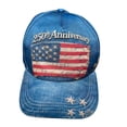 thumbnail image 1 of 250th Anniversary USA Hat,Vintage Distressed Washable Patriotic Baseball Cap with USA Flag & 1776-2026 Digital Printed,Trucker Hat for Men Women,Spliced Color,B, 1 of 2