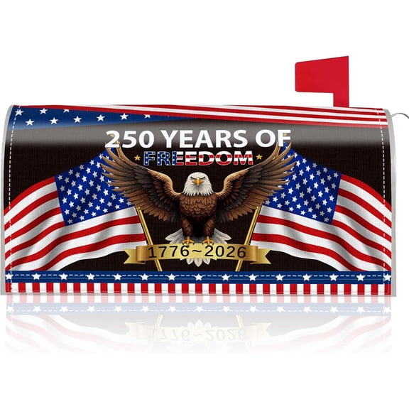 250th Anniversary USA Mailbox Covers Magnetic Standard Size, USA 250 Bald Eagle Patriotic Mail Box Cover, 1776–2026 Years of Freedom Outdoor Garden Yard Decor
