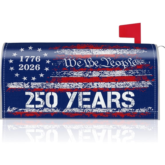 250th Anniversary USA Mailbox Covers Magnetic Standard Size, USA 250 We The People Patriotic Mail Box Cover, 1776–2026 Vintage Flag Outdoor Garden Yard Decor