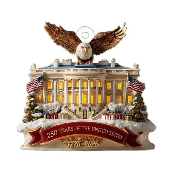 250th Anniversary USA Ornament for Patriotic Christmas Decorations - Acrylic Glass Patriotic Christmas Ornaments - United States 250 Years American Anniversary Bell Ornament, Veterans Day Gifts