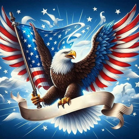 250th Anniversary USA Patriotic Diamond Art Kits for Adults,15.75x15.75 Inch DIY Diamond Dots Full Drill Crafts,Historic 1776-2026 Home Decor Patriotic Wall Art for Beginners