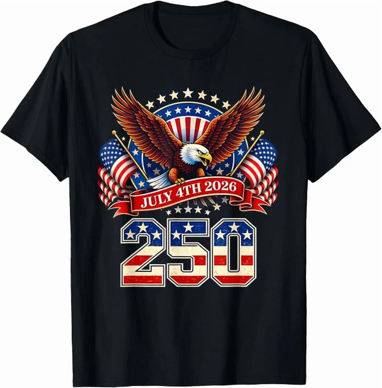 250th Anniversary USA Patriotic Eagle 250 Years 4th of July T Shirt ...