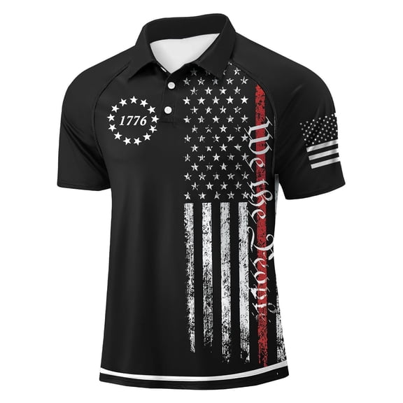 250th Anniversary USA Polo Shirt for Men Casual Collared Short Sleeve Polo Shirt Gift for Golfer Lovers