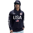 thumbnail image 1 of 250th Anniversary USA Rash Guard Shirt for Men UPF 50+ American Flag Long Sleeve Shirts Lightweight Sun Protection Rash Guard Hoodie, 1 of 3