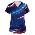 thumbnail image 1 of 250th Anniversary USA Scrub Tops Women American Flag Print Stretch V Neck Scrubs 4th of July Nurse Working Uniforms with Pockets, 1 of 4