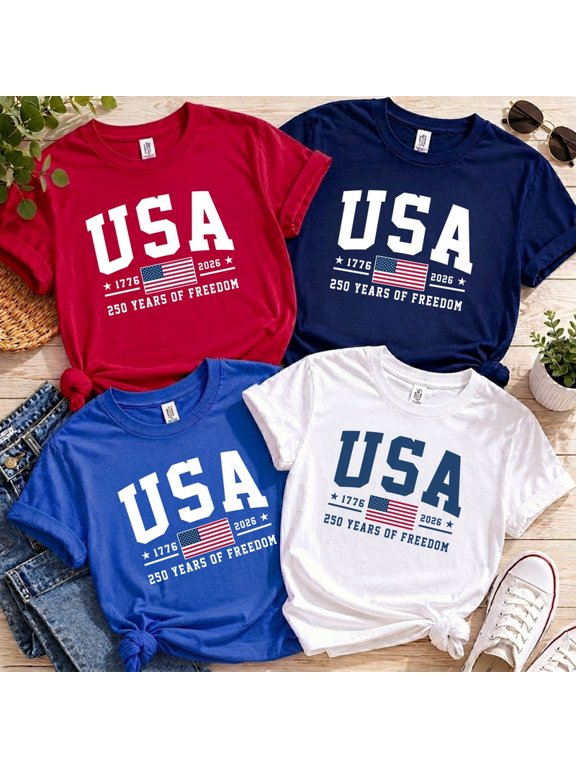 250th Anniversary USA Shirt, 1776-2026 America 250 Tshirt, 4th of July Outfits for Women, Patriotic Womens Shirt