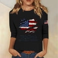 thumbnail image 1 of 250th Anniversary USA Shirt Women America 250 Shirt 3/4 Sleeve Patriotic Flag Eagle Print Tops 1776-2026 Tshirt Gifts, 1 of 4