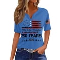 thumbnail image 1 of 250th Anniversary USA Shirt Women America 250 Shirt Short Sleeve Button Down Shirts Celebration Patriotic Flag Print 1776-2026 Tshirt, 1 of 4