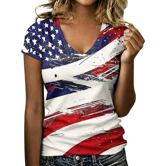 250th Anniversary USA Shirt Women Patriotic Graphic T Shirt Fourth Of July Print Casual Short Sleeve Tee For Independence Day Celebration