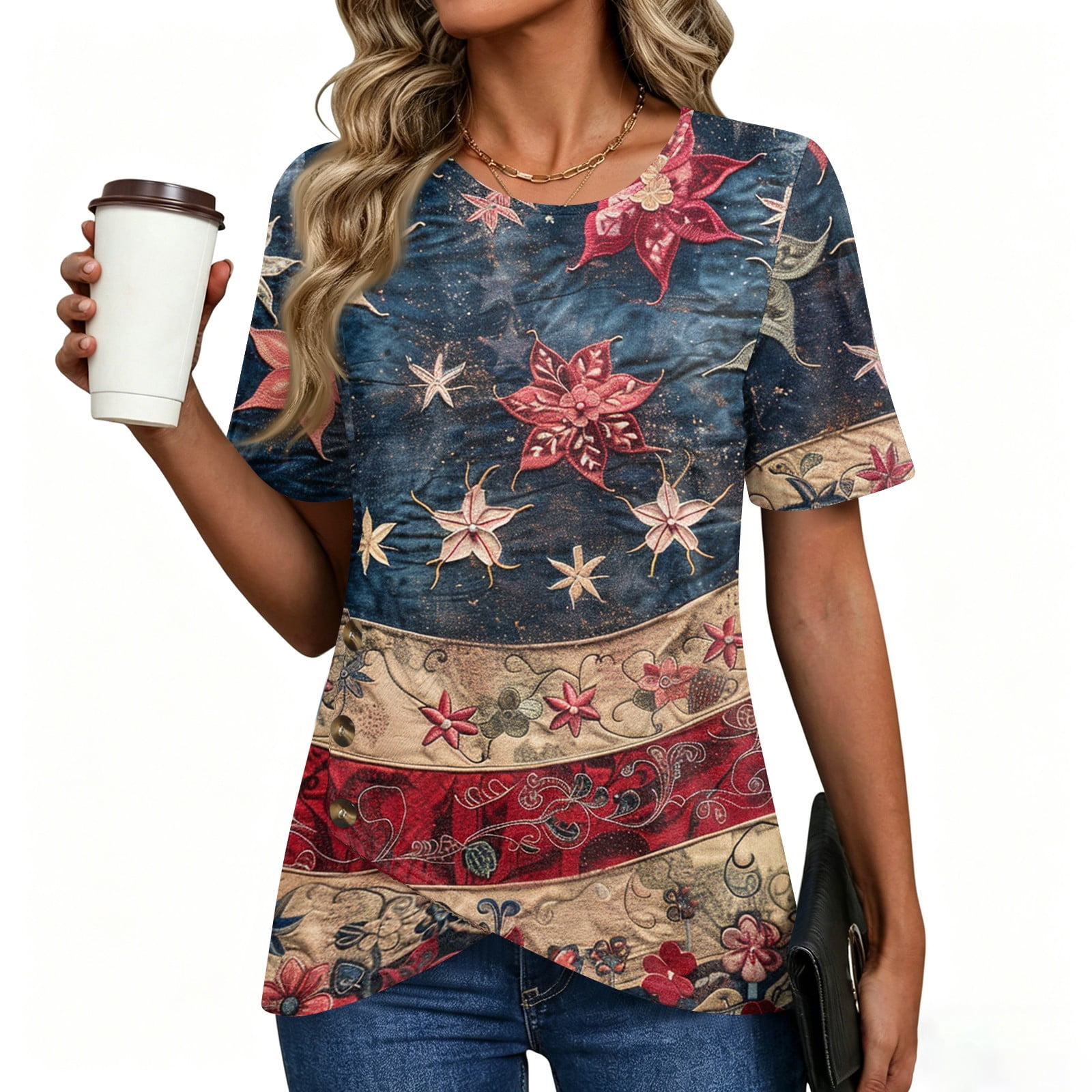 250th Anniversary USA Shirt Women Vintage American Flag T-Shirt ...