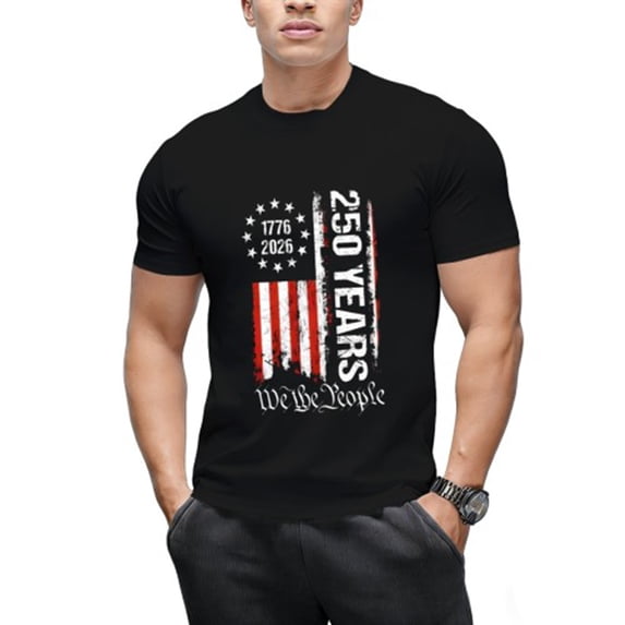 250th Anniversary USA Shirts for Men 4th of July Shirt 2026 American Flag 250 Years Birthday Patriotic Tops Patriotic Independence Day Star Stripes Tee