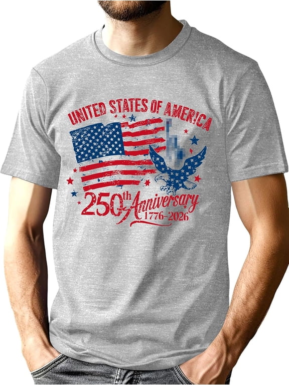 250th Anniversary USA Shirts Men American Flag T Shirt 4th of July Patriotic Shirt 250 Years Birthday Tees Tops