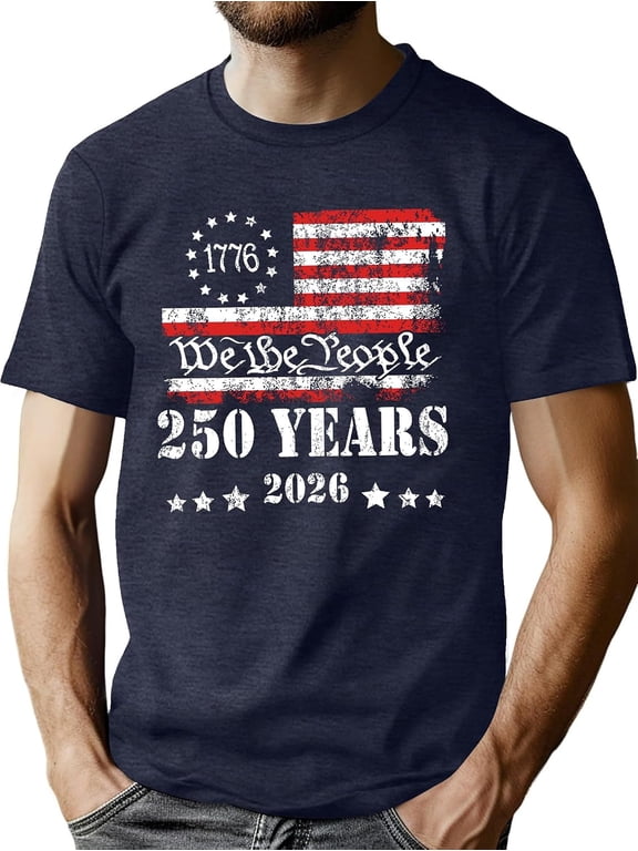250th Anniversary USA Shirts Men American Flag T Shirt 4th of July Patriotic Shirt 250 Years Birthday Tees Tops
