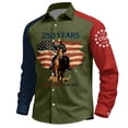 thumbnail image 1 of 250th Anniversary USA Shirts for Men American Flag Long Sleeve Shirt 4th of July Patriotic Button Down Tops, 1 of 4