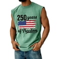 thumbnail image 1 of 250th Anniversary USA Tank Tops for Men Casual Sleeveless American Flag Print Shirts Crew Neck Independence Day Patriotic 4th of July Celebration Party Tees, 2XL, 1 of 3