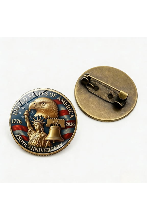 250th Anniversary of the United States Commemorative Pin 1776-2026 American Patriotic Badge Statue of Liberty Liberty Eagle Brooch for Clothing Backpack Hat Accessories