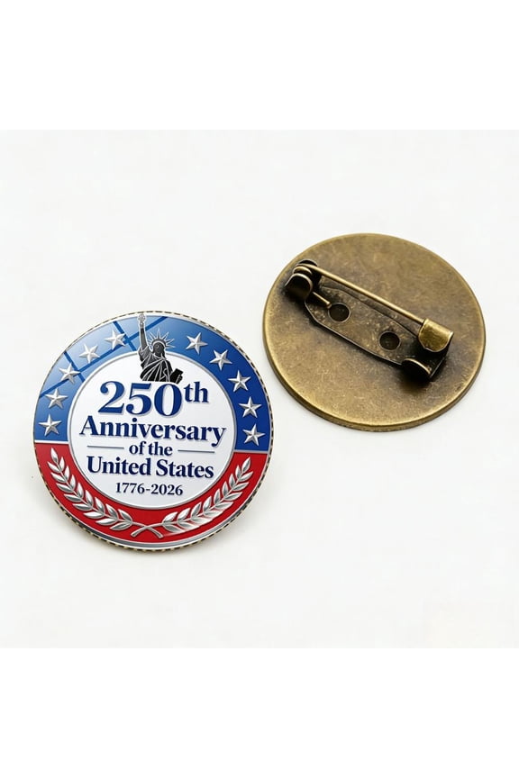 250th Anniversary of the United States Commemorative Pin 1776-2026 American Patriotic Badge Statue of Liberty Liberty Eagle Brooch for Clothing Backpack Hat Accessories