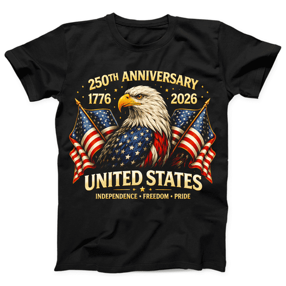 250th Anniversary United States T Shirt 1776 2026, Patriotic Eagle American Flag Shirt, Independence Freedom Pride Tee, USA 250 Years Celebration Gift