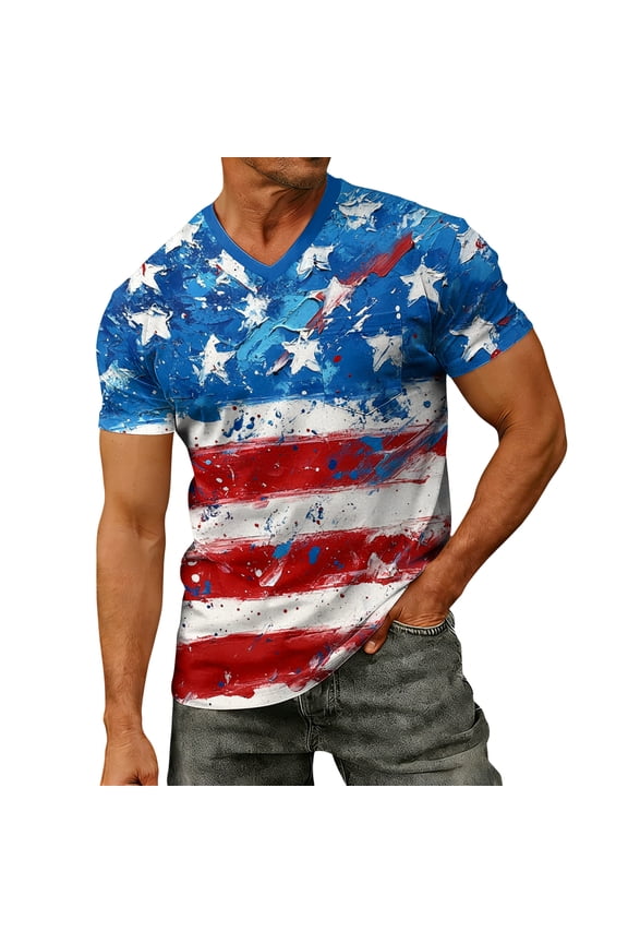250th Anniversary Usa Shirt 4th Of July Shirts for Men American Flag Print Plus Size Short Sleeve American Flag T Shirts for Men