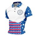 thumbnail image 1 of 250th Anniversary Usa Shirt Men's 250th Anniversary National Flag Print Casual Waffle Fabric Polo Shirts Patriotic Shirts Tees, 1 of 2