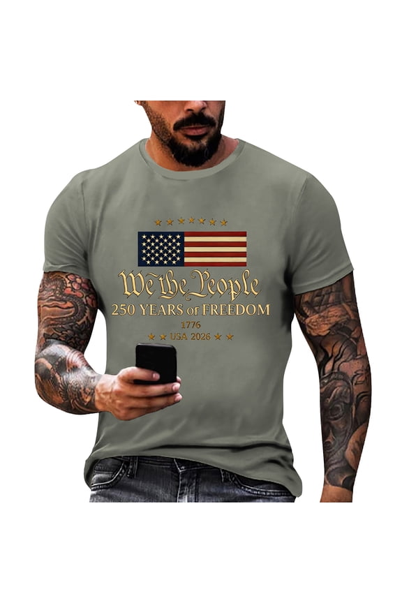 250th Anniversary Usa Shirt Men's the United States Short-Sleeve Patriotic Shirts Memorial Day Veteran T-Shirts