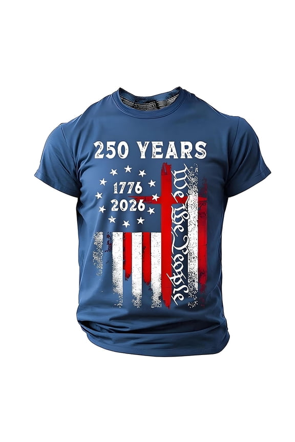 250th Anniversary Usa Shirt Mens Shirts Short Sleeve 250 Years American Flag 250th Anniversary Usa T-Shirt Breathable Loose Fit America Pullover Streetwear