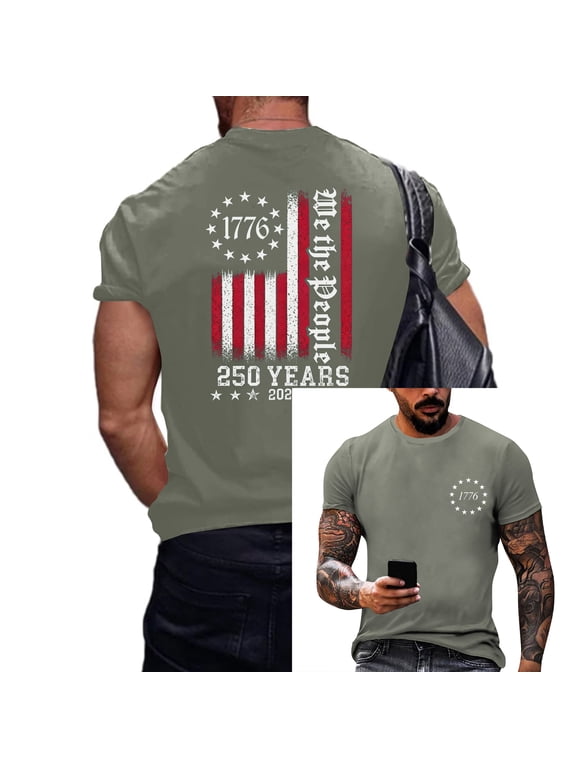 250th Anniversary Usa Shirt Short Sleeve Mens Shirts Usa Flag America 250 Merchandise Independence Day Graphic Tees