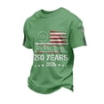 thumbnail image 1 of 250th Anniversary USA Shirts Men Short Sleeve T Shirts Loose Red White and Blue Print Pullover Independence Day Patriotic Tops 4th of July Celebration Party Crew Neck 1776-2026 Tees Light Green M, 1 of 5