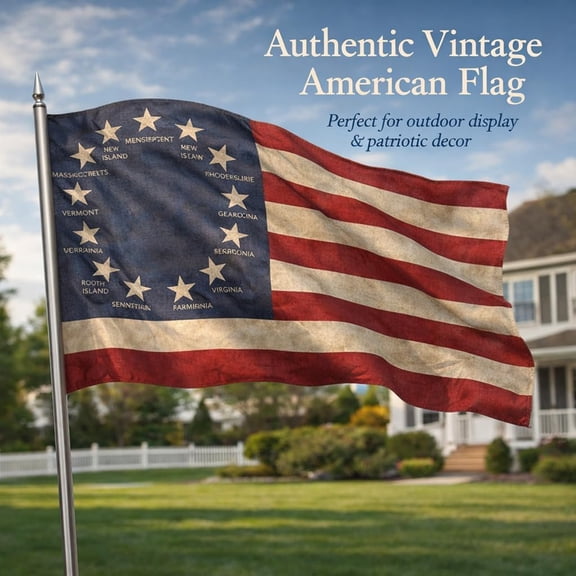250th Anniversary Vintage Flag 3x5 FT Single Sided Patriotic Banner for Porch Historical Events