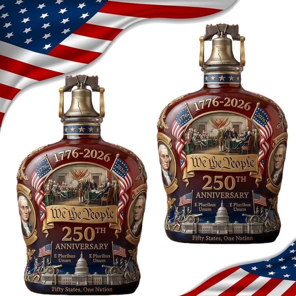 250th Anniversary Whiskey Bottle, We The People 250th Anniversarys Personal Reserve Bottles, Independence Day Patriotic Gift for Liquor Scotch Bourbon or Wine