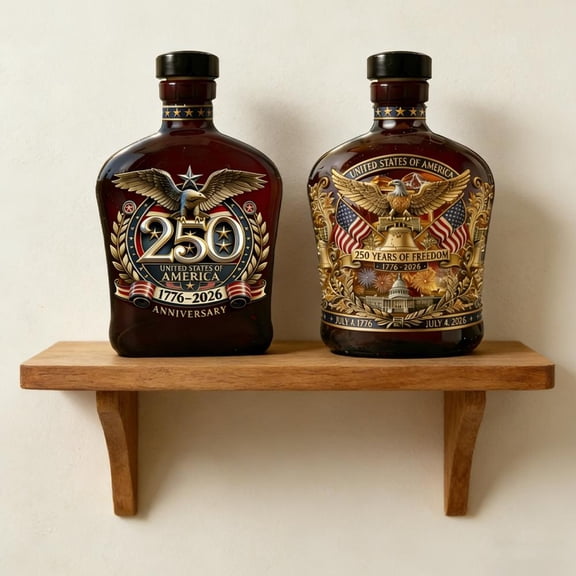 250th Anniversary Whiskey Bottle,We The People U.S. 250th Anniversary Heritage Whiskey Glass, Independence Day Commemoration Glass for Liquor Scotch Bourbon or Wine, Fathers Day Patriotic Gift