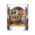 thumbnail image 1 of 250th Anniversary Whiskey Glass, USA Patriotic Commemorative Tumbler for Father's Day, Liquor Gift, 1 of 6