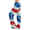 thumbnail image 1 of 250th Anniversary Women's Casual Long Pajama Elastic Waist Wide Leg Funny Stars and Flag Graphic Pjs 4th of July Drawstring Wide Leg Jogger Lounge Yoga Sweat Pants, 1 of 6
