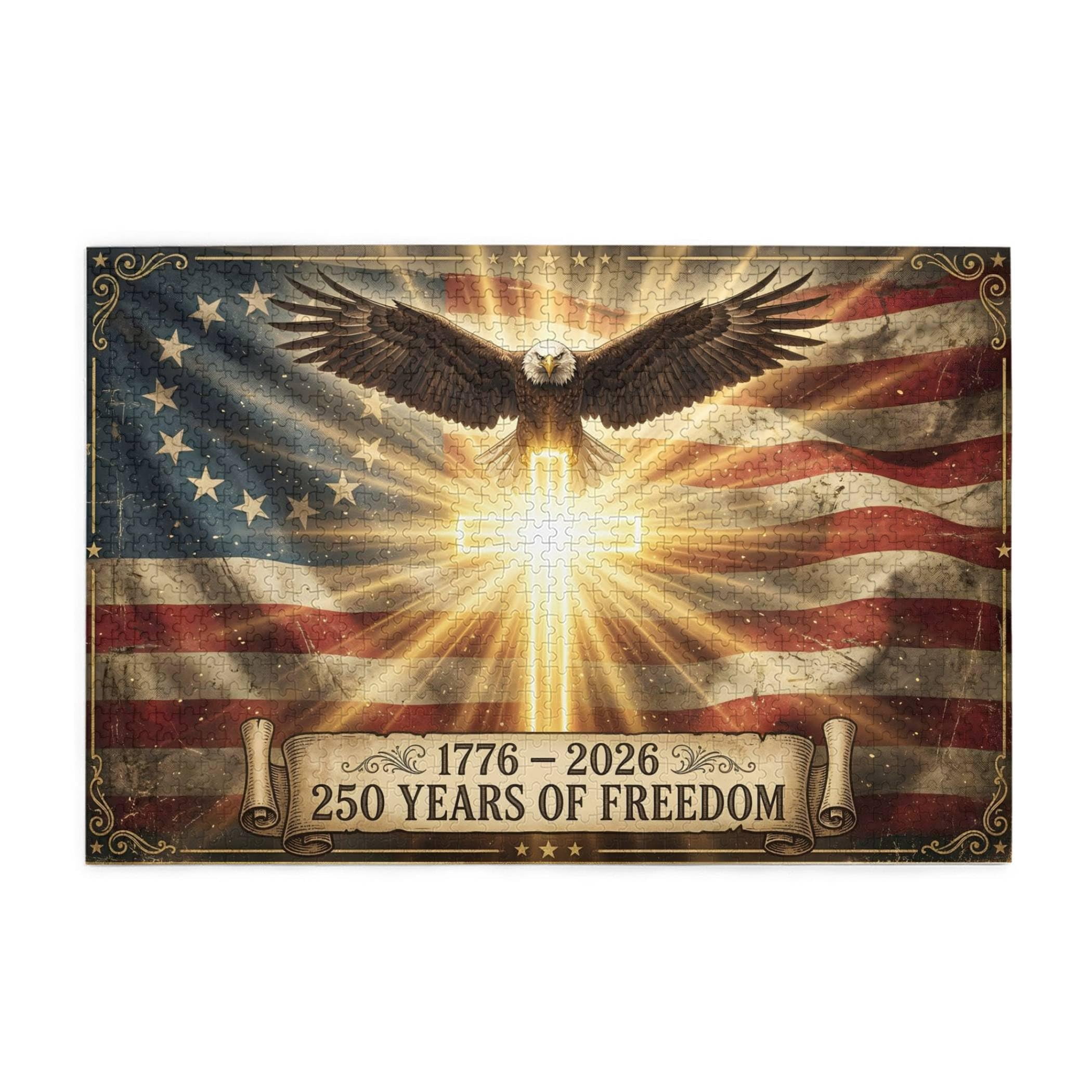 250th Anniversary of the USA Jigsaw Puzzle, 1000 Pieces 250 Years Independence Tribute, Family Game Nights Gift, 29.5" x 19.7"