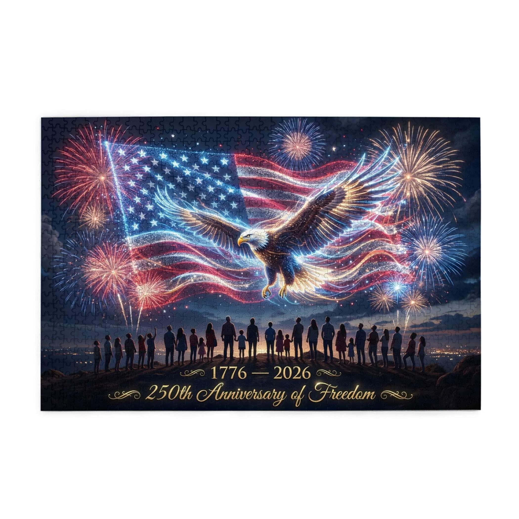 250th Anniversary of the USA Jigsaw Puzzle, 1000 Pieces 250 Years Independence Tribute, Family Game Nights Gift, 29.5" x 19.7"