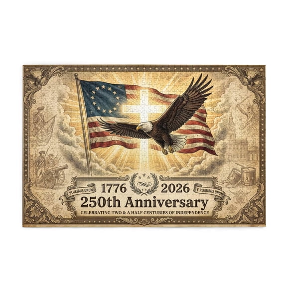 250th Anniversary of the USA Jigsaw Puzzle, 1000 Pieces 250 Years Independence Tribute, Family Game Nights Gift, 29.5" x 19.7"