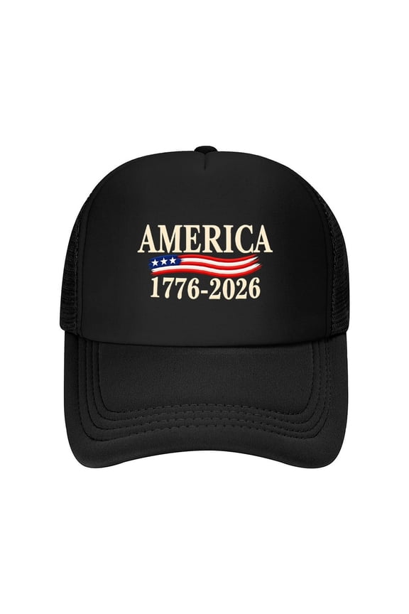 250th Birthday 250 Years Freedom 1776-2026 Mesh Outdoor Cap, Adjustable Back with Breathable Mesh, Polyester,Fits 22-24" Head