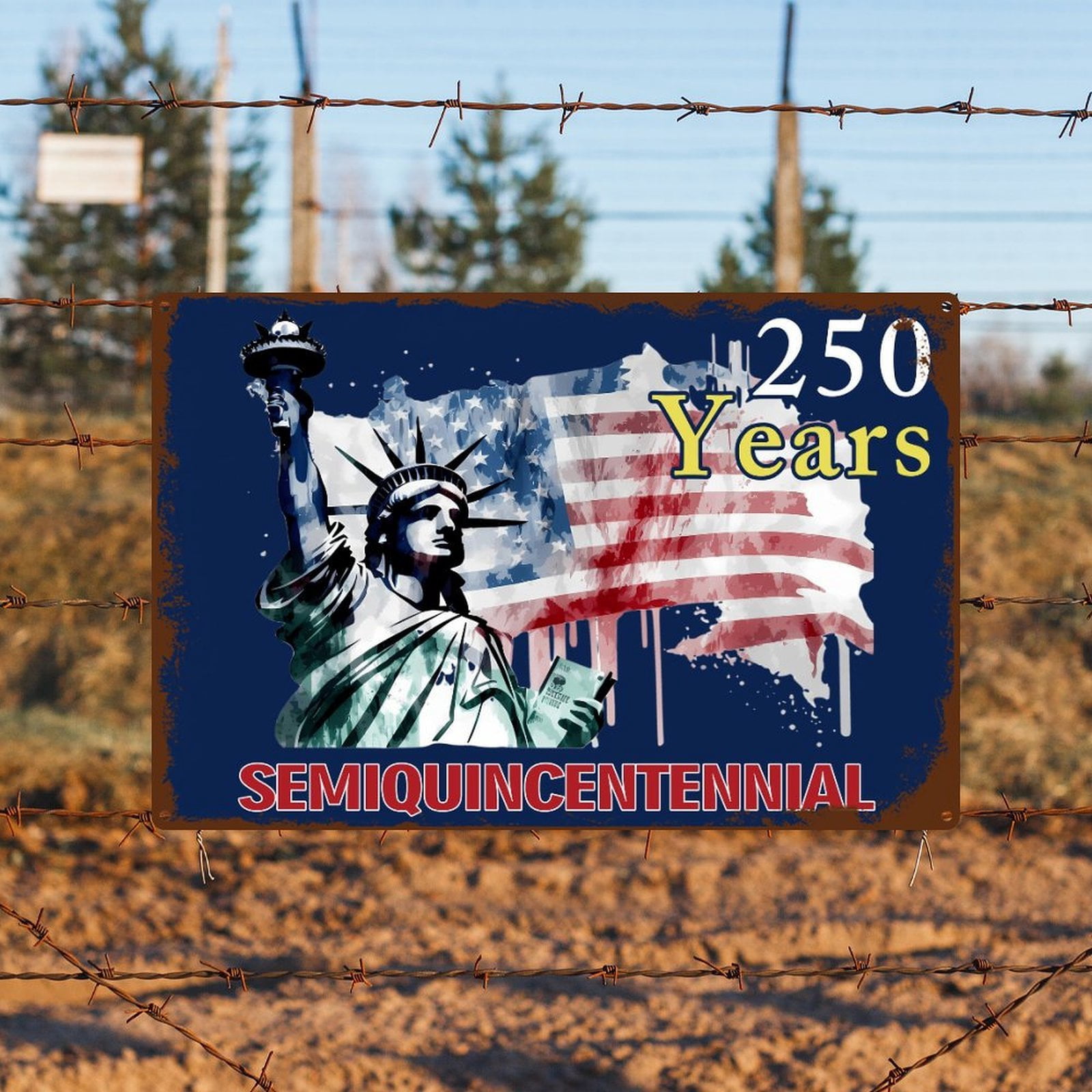 250th Independence Anniversary Vintage Metal Signs 12x8 Inch Modern We ...