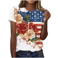 thumbnail image 1 of 250th Independence Day Tops for Women 2026 American Flag Graphic Patriotic Tee Shirts 4th of July Short Sleeves Tunic, 1 of 5