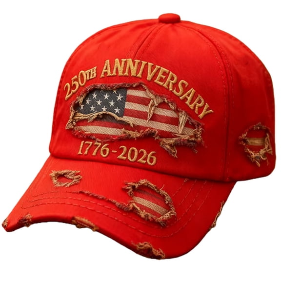 250th US 1776-2030 Embroidered Distressed Denim men's baseball caps, Adjustable Metal Buckle Sun Hat