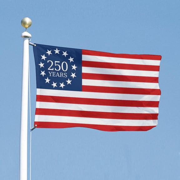 250th Year American Anniversary Flag, 2x3 Ft Single-Sided American Flag, 1776-2026 250th Years Outdoor Anniversary Banner Decorations with 2 Brass Grommets